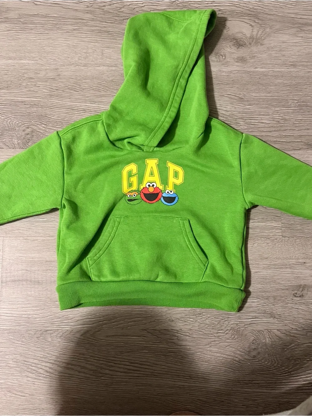 GAP Bright Green Kids Sesame Street Pullover Hoodie